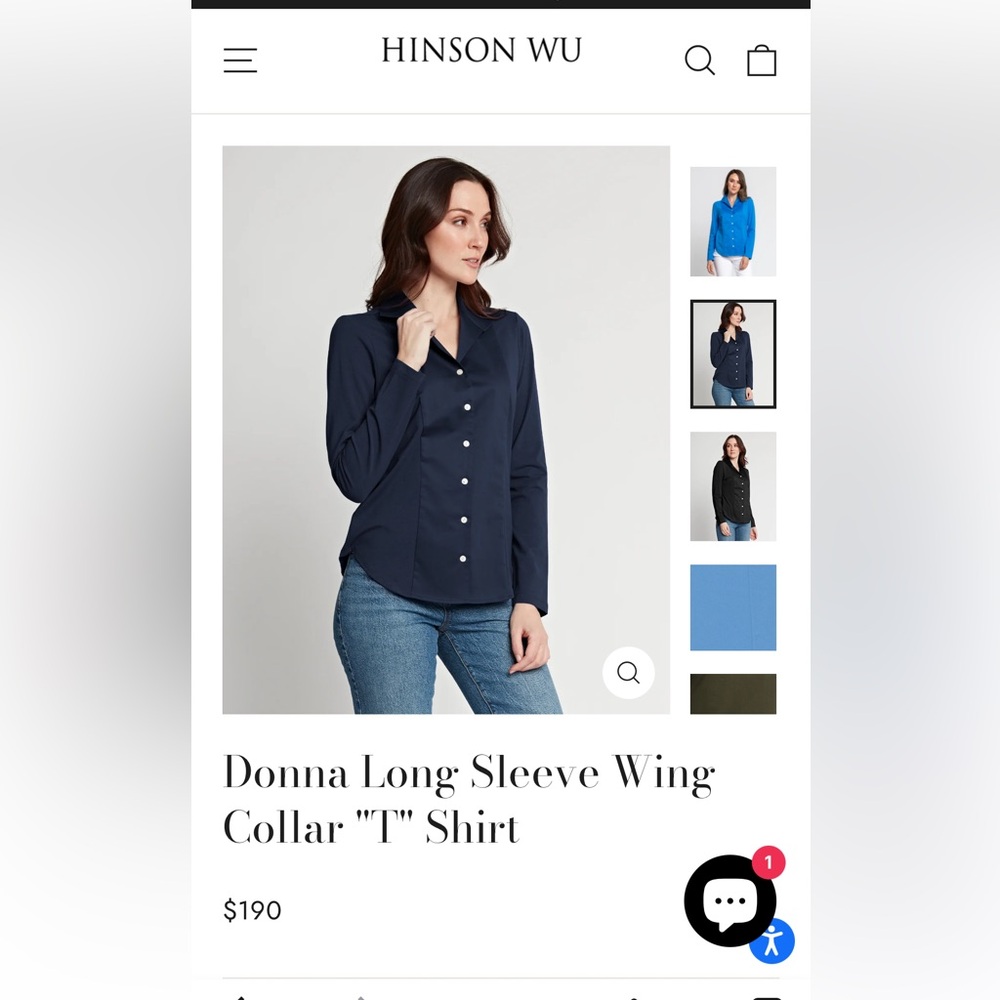 Hinson Wu Donna Wing Collar “t” shirt- worn maybe 3 times -retail 190 now